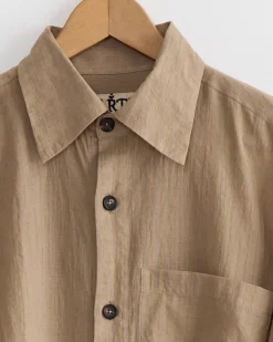 Handwoven Shirt in Sage/Zari