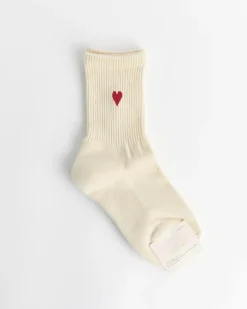 Heart Sporty Crew Socks in White