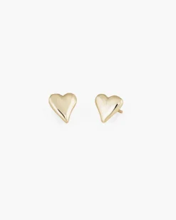 Heart Studs in 14k Gold