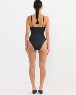 Heart Swim Bodysuit in Black