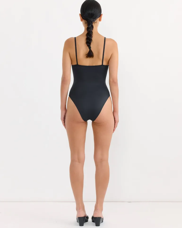 Heart Swim Bodysuit in Black