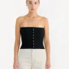 High Gauge Rib Bandeau in Black