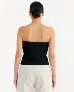 High Gauge Rib Bandeau in Black