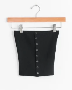 High Gauge Rib Bandeau in Black