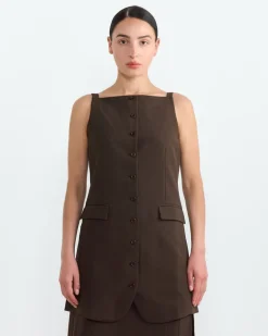 Innes Dress in Dark Khaki
