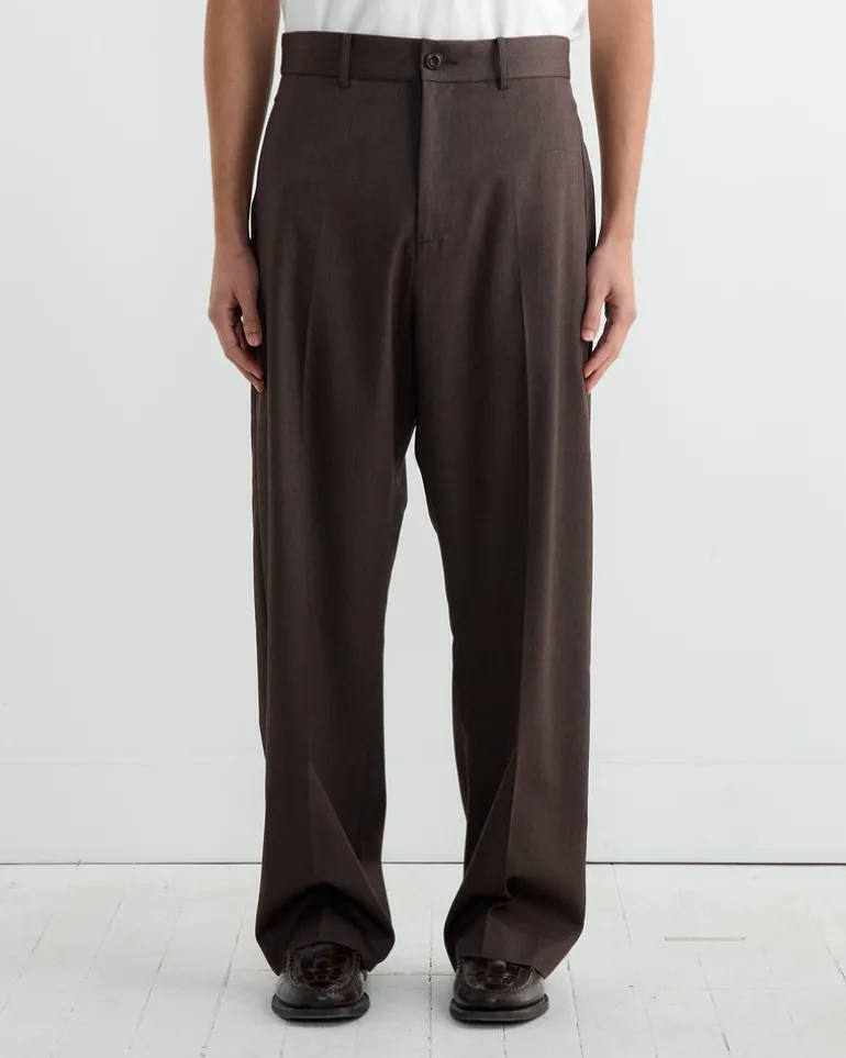 Jazz Pant Wool Gabardine in Brown Mélange