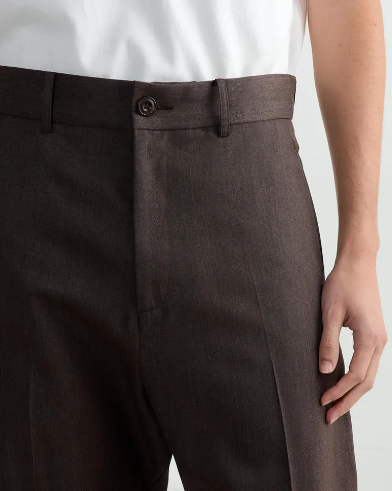 Jazz Pant Wool Gabardine in Brown Mélange