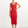 Joline Midi Dress in Red