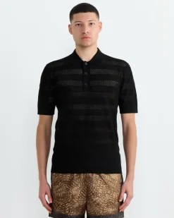 Knit Polo in Black