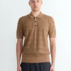 Knit Polo in Camel
