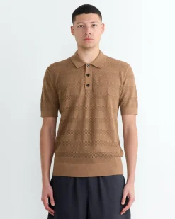 Knit Polo in Camel