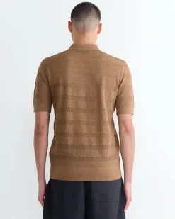Knit Polo in Camel