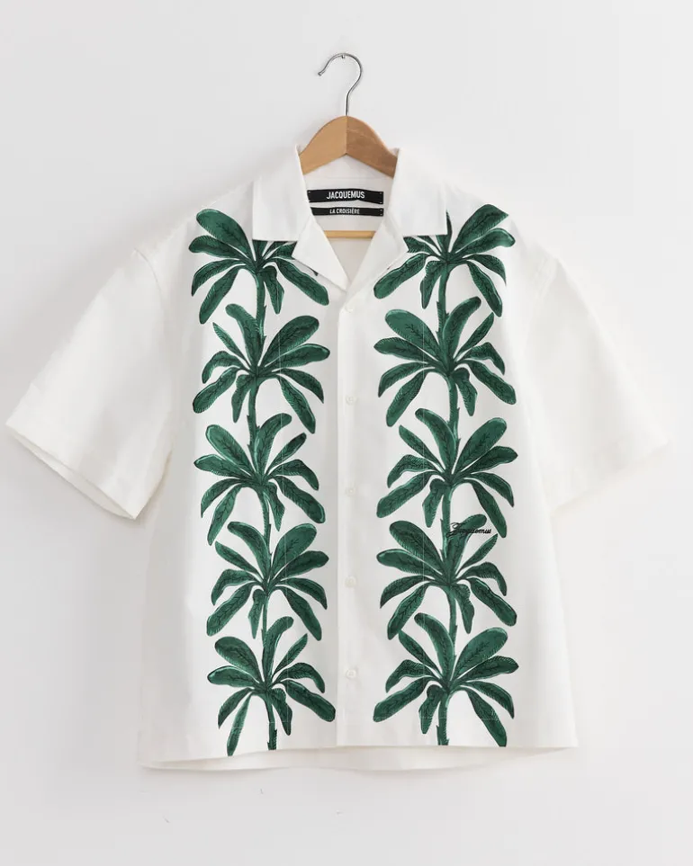 La Chemise Jean Shirt in Painted Palm Trees