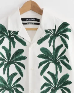La Chemise Jean Shirt in Painted Palm Trees