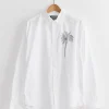 La Chemise Simon Shirt in Palm Tree White/Black