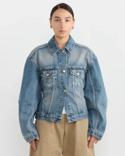 La Veste De-Nimes Jacket in Blue/Tabac