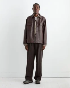 Lamb Leather Heavy Jacket in Brown