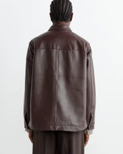 Lamb Leather Heavy Jacket in Brown