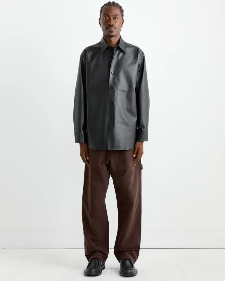 Lamb Leather Light Shirt in Black