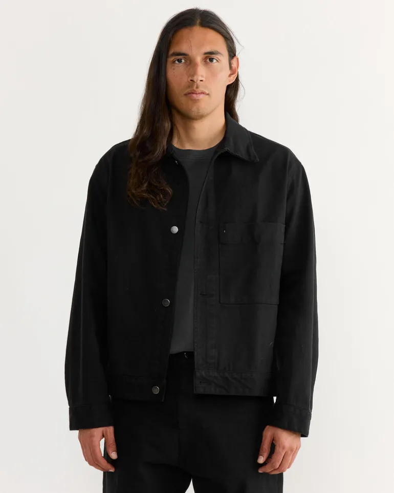 Lang Jacket in Cotton Twill Black