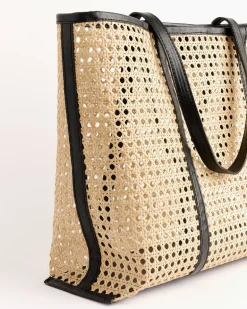 Large Margot Bag in Black Rattan
