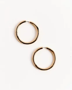 Large Seamless Hoops in Gold Tone