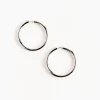 Large Seamless Hoops in Silver Tone