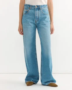 Le De-Nimes Large Pant in Blue/Tabac