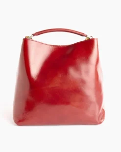 Leather Bucket Bag in Brique