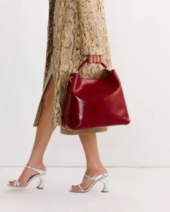 Leather Bucket Bag in Brique