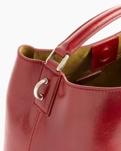 Leather Bucket Bag in Brique