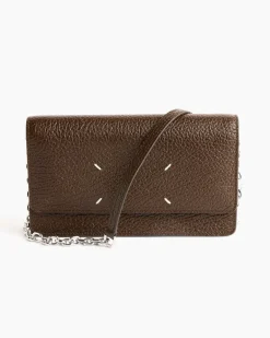 Leather Chain Wallet in Brown