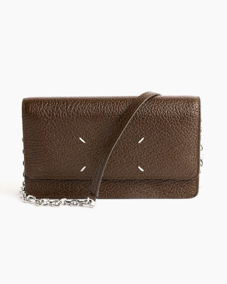 Leather Chain Wallet in Brown