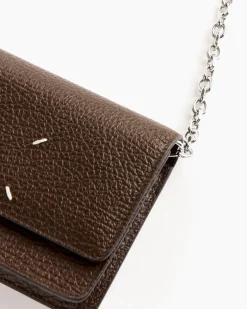 Leather Chain Wallet in Brown