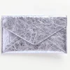 Leather Envelope Clutch in Lilac