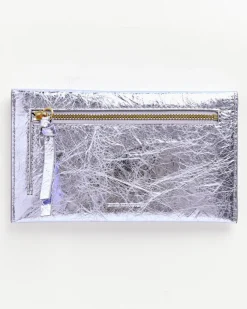Leather Envelope Clutch in Lilac
