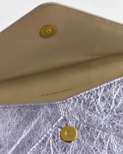 Leather Envelope Clutch in Lilac