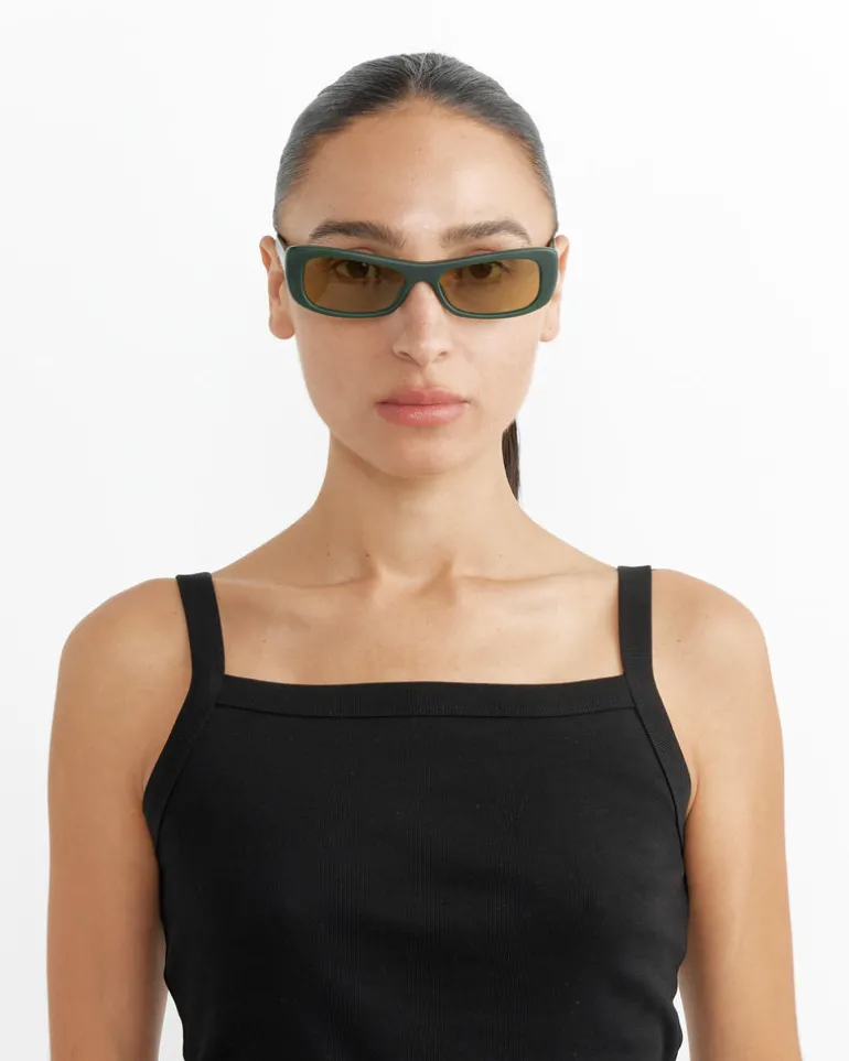 Les Lunettes Capri Sunglasses in Dark Green
