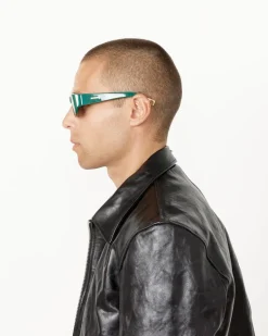 Les Lunettes Pilota Sunglasses in Dark Green