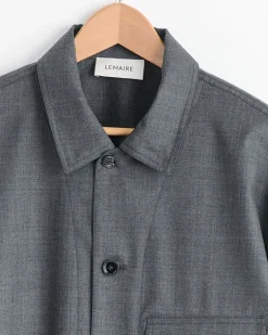 Light Tailored Overshirt in Grey Melange