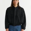 Light Wool Flight Blouson in Top Black