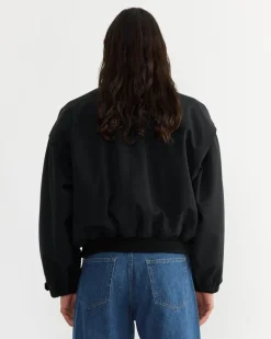 Light Wool Flight Blouson in Top Black