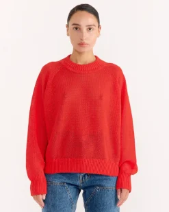 Lind Knit Crew in Geranium