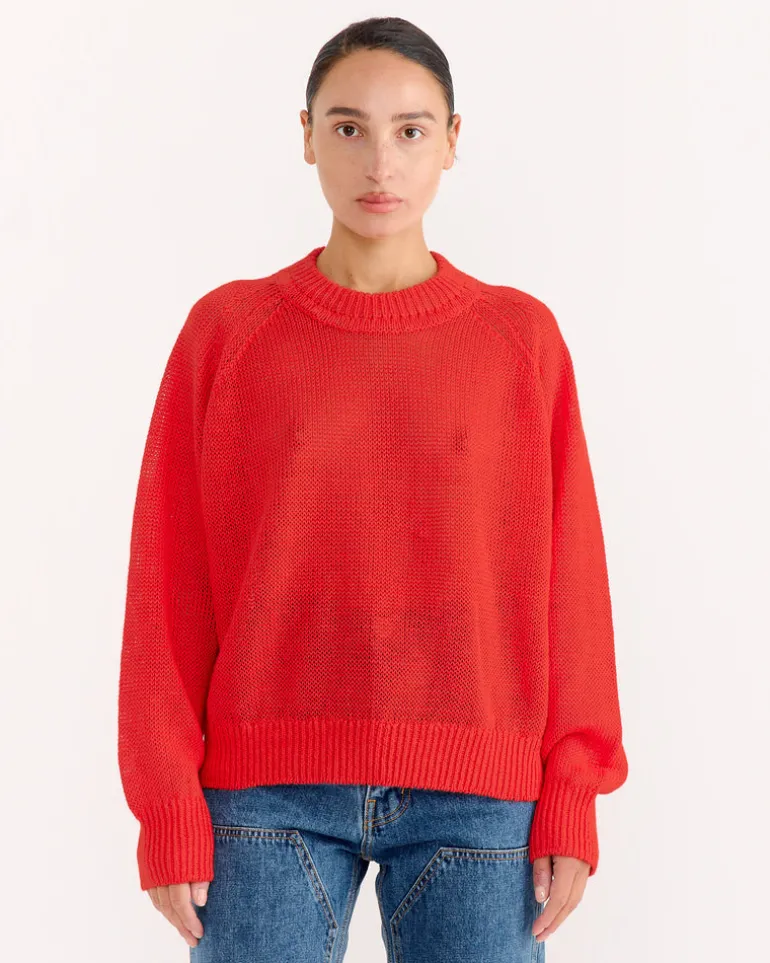Lind Knit Crew in Geranium