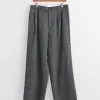 Linen Wool Pant in Black