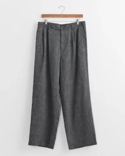 Linen Wool Pant in Black