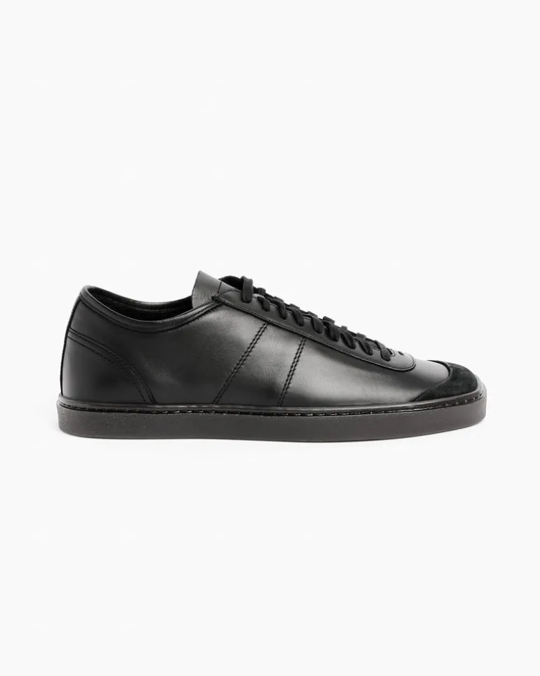 Linoleum Basic Laced Up Trainers in Black