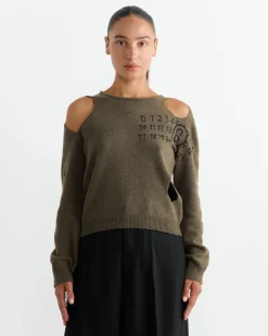 Logo Knit Top in Brown