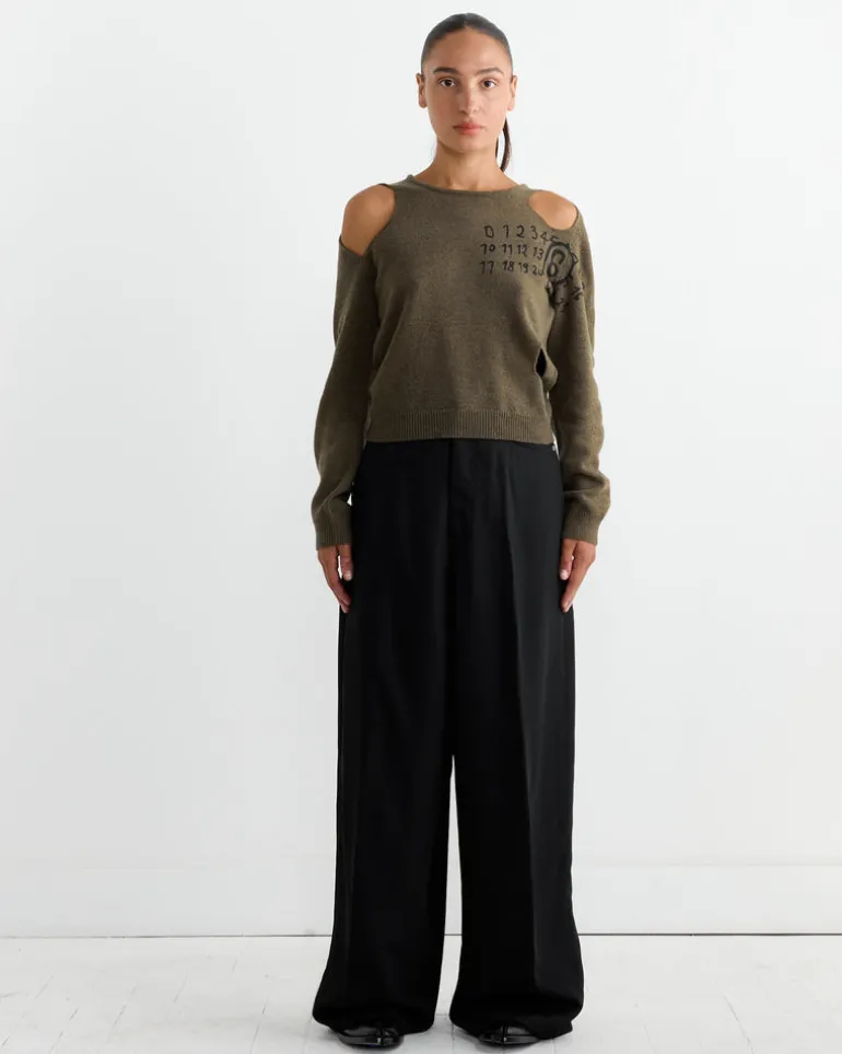 Logo Knit Top in Brown