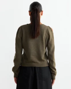 Logo Knit Top in Brown